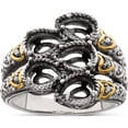 thumbnail image 5 of 14K/Silver Two-Tone Sterling Silver & 14K Five-Stone And Diamond Mother's Ring Semi-Mount (Size 7) Made In Thailand qmr20/5-7, 5 of 5