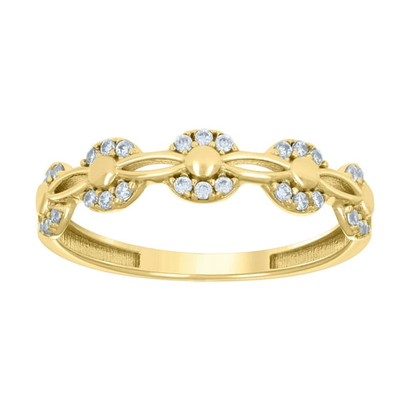 10kt Real Yellow Gold Womens Cubic-Zirconia Fashion Ring
