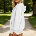 thumbnail image 5 of Nestiefly Zip Up Hoodies For Women 2026 Y2K Sweatshirts Oversized Long Sleeve Tops Fall Winter Fashion Fleece Jacket With Pockets White XL, 5 of 7