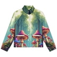 thumbnail image 4 of Jackets for Women Winter Coat Jackets Flannel Stand Collar Jacket(Mushroom Forest Path,Size:S-4XL), 4 of 7
