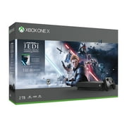 Angle View: Microsoft Refurbished Xbox One X 2TB SSD Star Wars Jedi: Fallen Order Deluxe Edition Console Bundle, with 1 Month Xbox Live Gold and Game Pass - 2TB Solid State Drive Enhanced