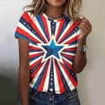 thumbnail image 2 of Tops de Ajuste Suelto para las Mujeres Sudadera Casual Impresa Manga Corta Cuello Redondo Superior, Poliéster, 2 of 8