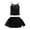Black, variant on TiaoBug Girls Ballet Dance Tops with Mesh Layered Tutu Skirt Sequin Camisole Ballerina Outfits White 8