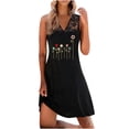 thumbnail image 1 of Vestidos de verano para mujer Vestido de tanque suelto casual sin mangas con estampado de panel de encaje de playa Pompotops  ghjkhdj8891, 1 of 5