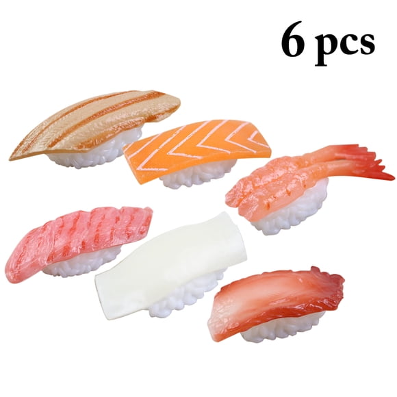 6PCS Artificial Food Assorted Realistic Sushi Fake Food Model Photography Prop