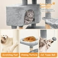 thumbnail image 5 of PRZL Cat Tree, 58 Inch Cat Tower for Indoor Cats, Activity Center Multi-Level Cat Tree Tower with Cat Scratching Post & Hammocks & Top Perch & Dangling Ball & Cat Condo, Light Gray, 5 of 14