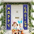thumbnail image 2 of Dopebox Outdoor Landscaping Decor Easter Porch Sign Happy Easter Banner Indoor Outdoor Wall Hanging Flag Banners, Best Friend Gifts (BLUE), 2 of 7