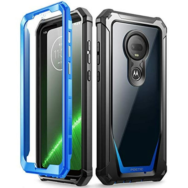 Poetic Full Body Hybrid Shockproof Bumper Cover Built In Screen Protector Guardian Series Case For Motorola Moto G7 And Moto G7 Plus 19 Release Blue Clear Walmart Com Walmart Com