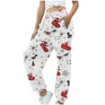 thumbnail image 4 of successthop Christmas Sweatpant for Women Drawstring Pants ELastic Printed Oversized Wide Leg Joggers Trousers, 4 of 6