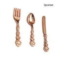 thumbnail image 4 of stanreset 3 Pieces Tableware Model Mini Lovely Size 1/12 Kitchen Spoon Early Educational Imitation Children Baby Kids Using Gold Rose Gold, 4 of 6