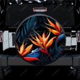thumbnail image 1 of Colorful Strelitzia Flower Pattern Polyester Universal Spare Wheel Tire Cover Wheel Covers for Trailer RV SUV Truck Camper, 1 of 5