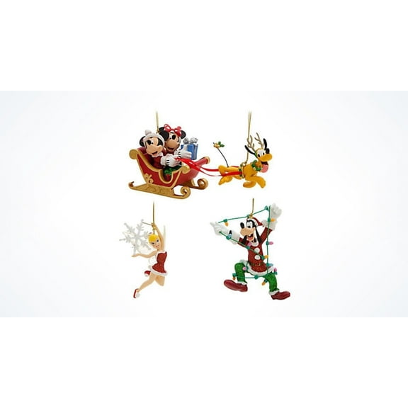 Disney Parks Mickey & Friends Christmas Ornament Set Of 4 New With Box