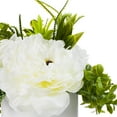thumbnail image 3 of Enova Home Artificial 3 Larges Silk Peony Mixed with Greenery Faux Flowers Arrangement in White Ceramic Vase for Home Office Wedding Decoration (Cream), 3 of 3