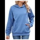 thumbnail image 3 of Sudadera con Capucha para Mujer, Informal, de Larga, Holgada, con Bolsillo. Azul XL, 3 of 9