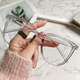 thumbnail image 4 of ruhuadgb Blue Light Blocking Glasses Unisex Retro Clear View Strong Hinge Transparent with Brim Eye Clear Bluelight Glasses Spectacles, 4 of 8