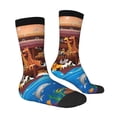 thumbnail image 2 of Goofa Animals On Noah's Ark2 Printed Men's Crew Socks, Soft Durable Breathable Moisture-Wicking with Odor Control Cotton socks, 2 of 9