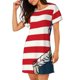 thumbnail image 2 of Balery American Astronaut Runs Forward Camisón de manga corta con cuello redondo para mujer, cómodo y elegante., 2 of 6