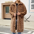 thumbnail image 5 of Tawop Jacket Men Faux Fur Thermal Long Sleeve Winter Jackets for Men,Brown,S, 5 of 9