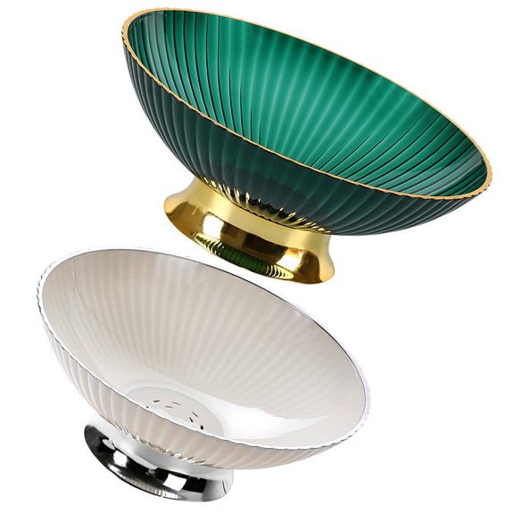 WHAMVOX 2pcs Fruit Tray Snack Serving Tray Fruit Storage Tray with Draining Hole Fruit Plate