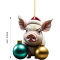 thumbnail image 3 of Zmeidao Christmas Tree Ornaments Decor Hat Pig Cute Cartoon Pig Car Pendant Home Tree Decoration Xmas Animals Craft Window Car Pendant Home Hanging Ornaments, 3 of 4