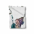 thumbnail image 2 of Feather Soft Flannel Fleece Throw Blanket, Ornate Dreamcatcher with Feathers and Gemstone Astrology, Cozy Plush for Indoor and Outdoor Use, 50" x 70", Multicolor, by Ambesonne, 2 of 6
