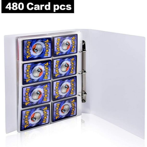 Classeur de cartes Pokémon 480 pochettes compatible avec TCG/carte de  baseball/football/cartes de jeu et cartes de sport, album de stockage de  cartes à collectionner avec 30 feuilles amovibles. 