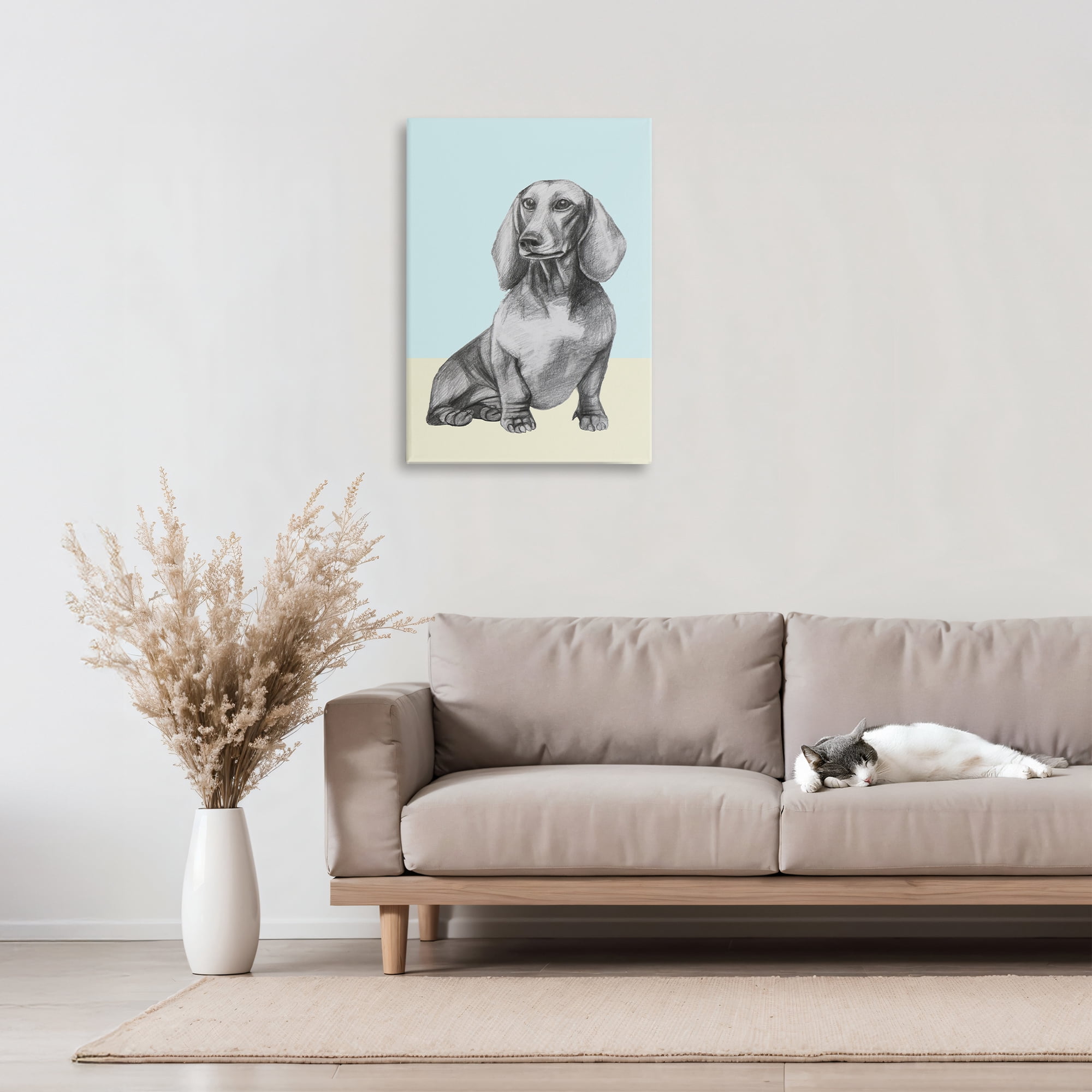 Stupell Industries Sitting Dachshund Sketch Canvas Wall Art, design by Violeta Vollmer