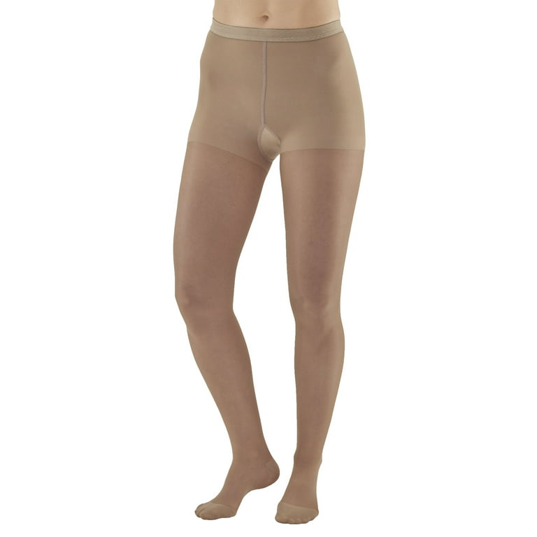Ames Walker Women's AW Style 33 Sheer Support Closed Toe Compression  Pantyhose - 20-30 mmHg Nude Medium 33-M-NUDE Nylon/Spandex 