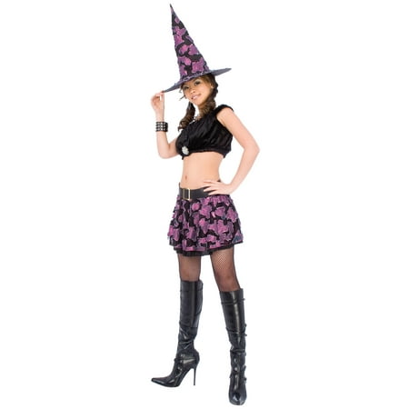 Living Fiction Sexy Funky Fabric Witch 4pc Women Costume,