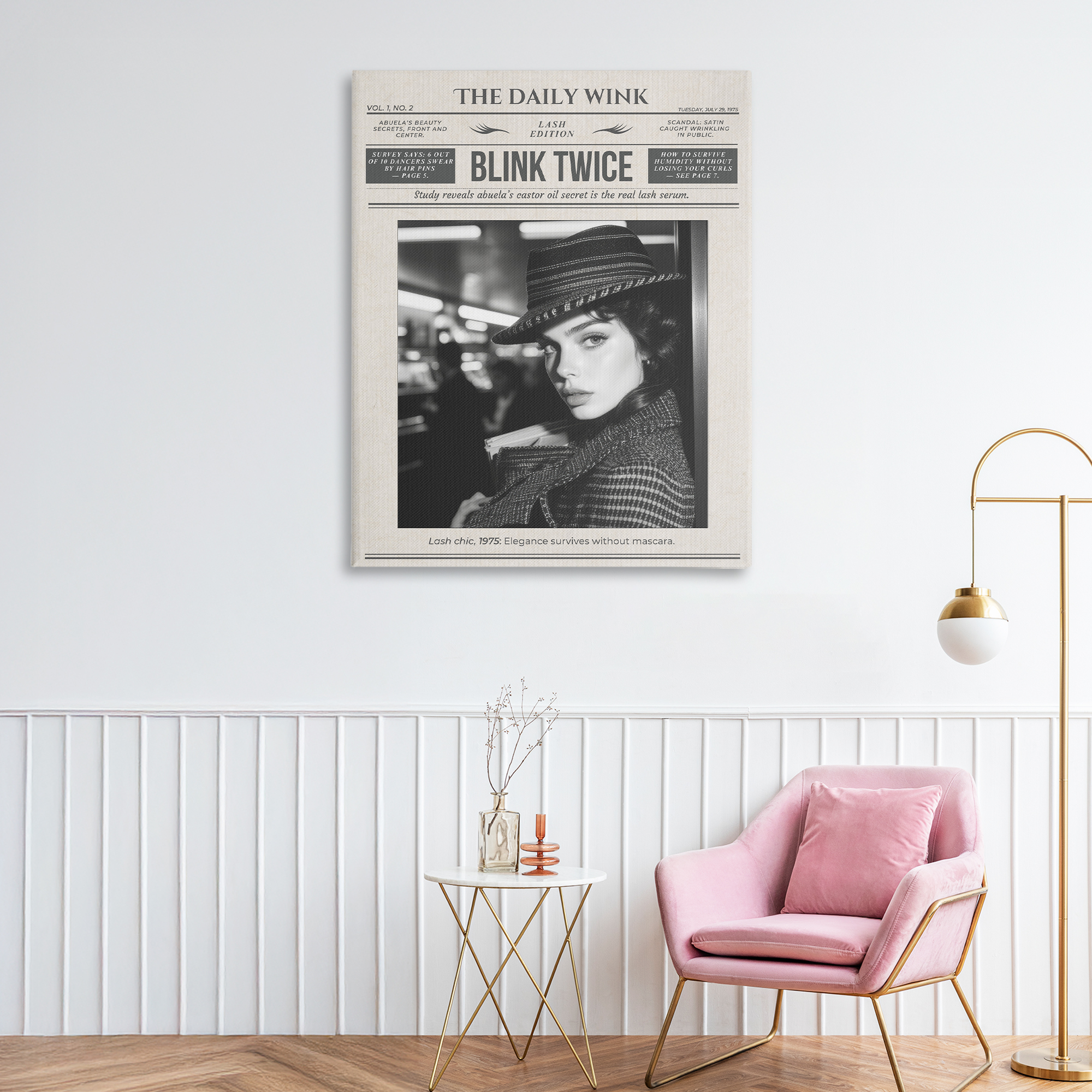 The Daily Wink Magazine Canvas Wall Art, design by A Barefoot Stylist