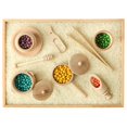 thumbnail image 1 of Herramientas sensoriales de Ginkgo azul  Juguetes Waldorf de aprendizaje de habilidades motoras finas Montessori para niños pequeños y niños, juego de simulación  Juego de cocina de madera de 9 piez, 1 of 5