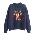 thumbnail image 1 of HNMKIU Hauts pour Femmes Imprimé Vache de Noël Chandail à Col Rond Manches Longues Chandail en Molleton à Col Rond Imprimé Vache pour Femmes, 1 of 4