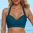thumbnail image 2 of MKLEKYY Trajes De Baño Women Lace Up Swimwear Tops Underwire Full Coverage Bikini Top Push Up Swim Crop Top Tie Back Bathing Suit Tops, 2 of 5