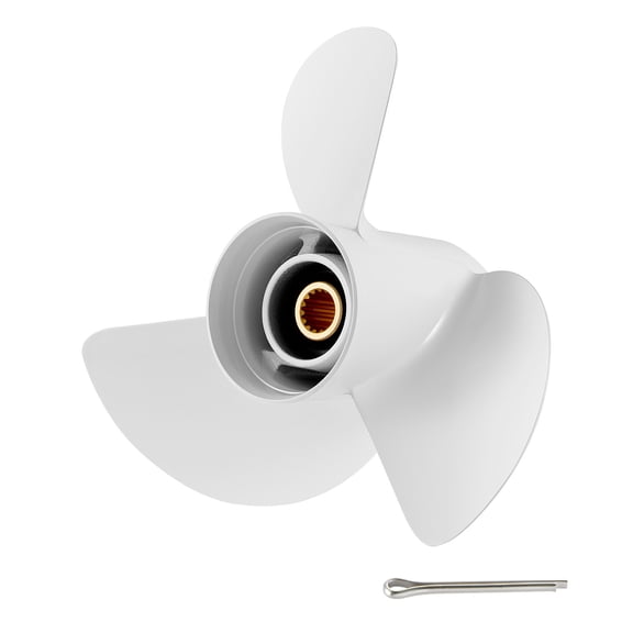 KFFKFF Aluminum Outboard Propeller, 15 Spline Tooth Design for Yamaha Engines 60-130 HP, 4-1/4" Gearcase, 3-Blade, RH (Right Hand Rotation), Compatible with OEM Part No. 6E5-45947-00-EL