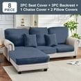 thumbnail image 3 of Sanmadrola Couch Covers Velvet Sofa Cushion Cover Stretch Machine Washable Universal Slipcover Furniture Protector for Couches Sectional Sofas, 3 of 9