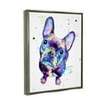 thumbnail image 3 of French Bulldog Purple Hued Dog Animals & Insects Graphic Art Luster Gray Framed Art Print Wall Art, 3 of 6