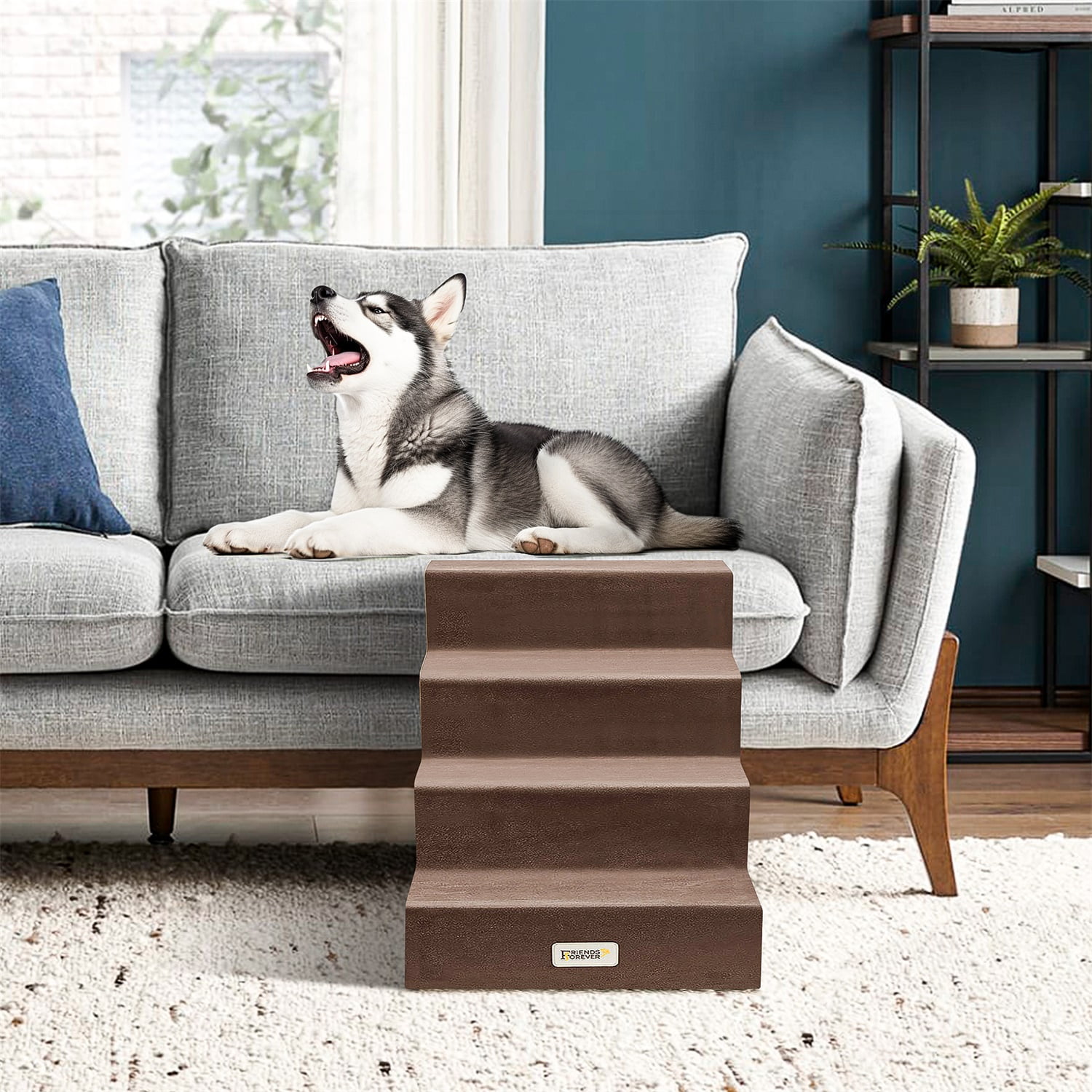 Pefilos 22" Pet Stairs for Small Pet, 4-Step Stairs for Beds and Couch, Non-Slip Balanced Indoor Step, Brown Pefilos 22" Pet Stairs for Small Pet, 4-Step Stairs for Beds and Couch, Non-Slip Balanced Indoor Step, Brown