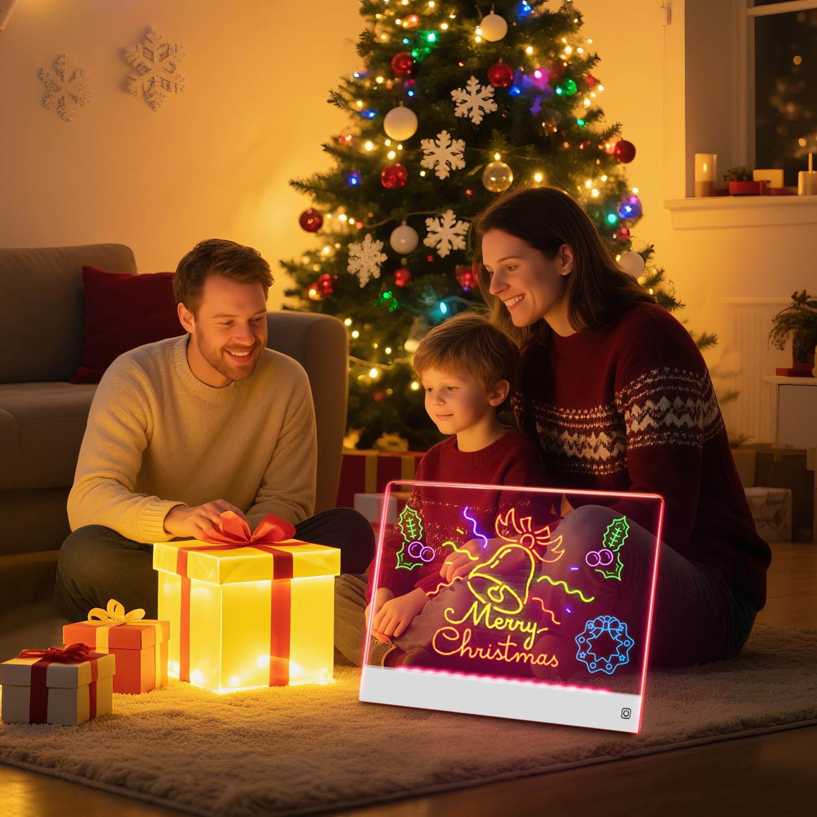 Rechargeable Light Drafting Table 13.7 Inch Large Screen 7 RGB Colors Modifiable Light Artistic Draw Pad Present