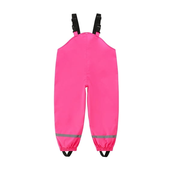 Yuanlook Kids Waterproof Bib Rain Pants All Season Lightweight Reflective Strap Leg Cuffs Pants For Kids