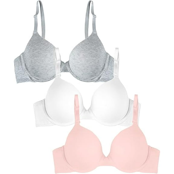 Fruit of the Loom Women's Smooth Cotton T-Shirt Bra Pack - Ultra-Soft, Flexible, and Invisible Under Tees
