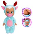 thumbnail image 4 of Cry Babies Tiny Cuddles Christmas Eve - 9 Baby Dolls, Cries Real Tears, Blue and Pin Reindeer Themed Pajamas, 4 of 5