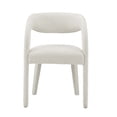 thumbnail image 5 of Side Dining Chair, Ivory White, Fabric, Kitchen Cafe Bistro Hospitality Restaurant, Modern Contemporary HB35935, 5 of 10