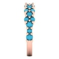 thumbnail image 4 of 0.98 ctw Wedding Band for Women - 14K Rose Gold Simulated Turquoise Stackable Eternity Ring, 4 of 6