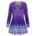 thumbnail image 1 of Más el tamaño de impresión tribal camiseta Rosegal Mangas largas de talla grande, 1 of 5