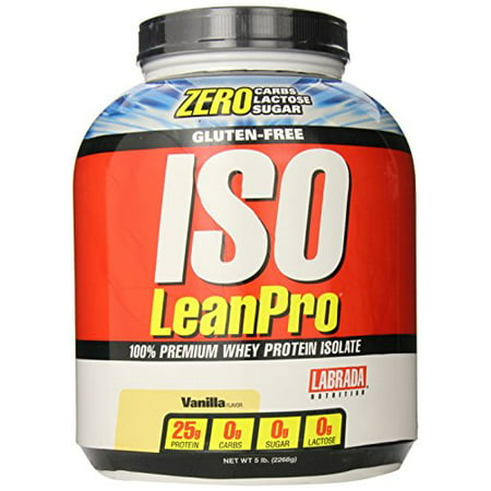 Labrada Nutrition ISO LeanPro 100% Prime de protéines de lactosérum en poudre Isoler, vanille, 5 Pound