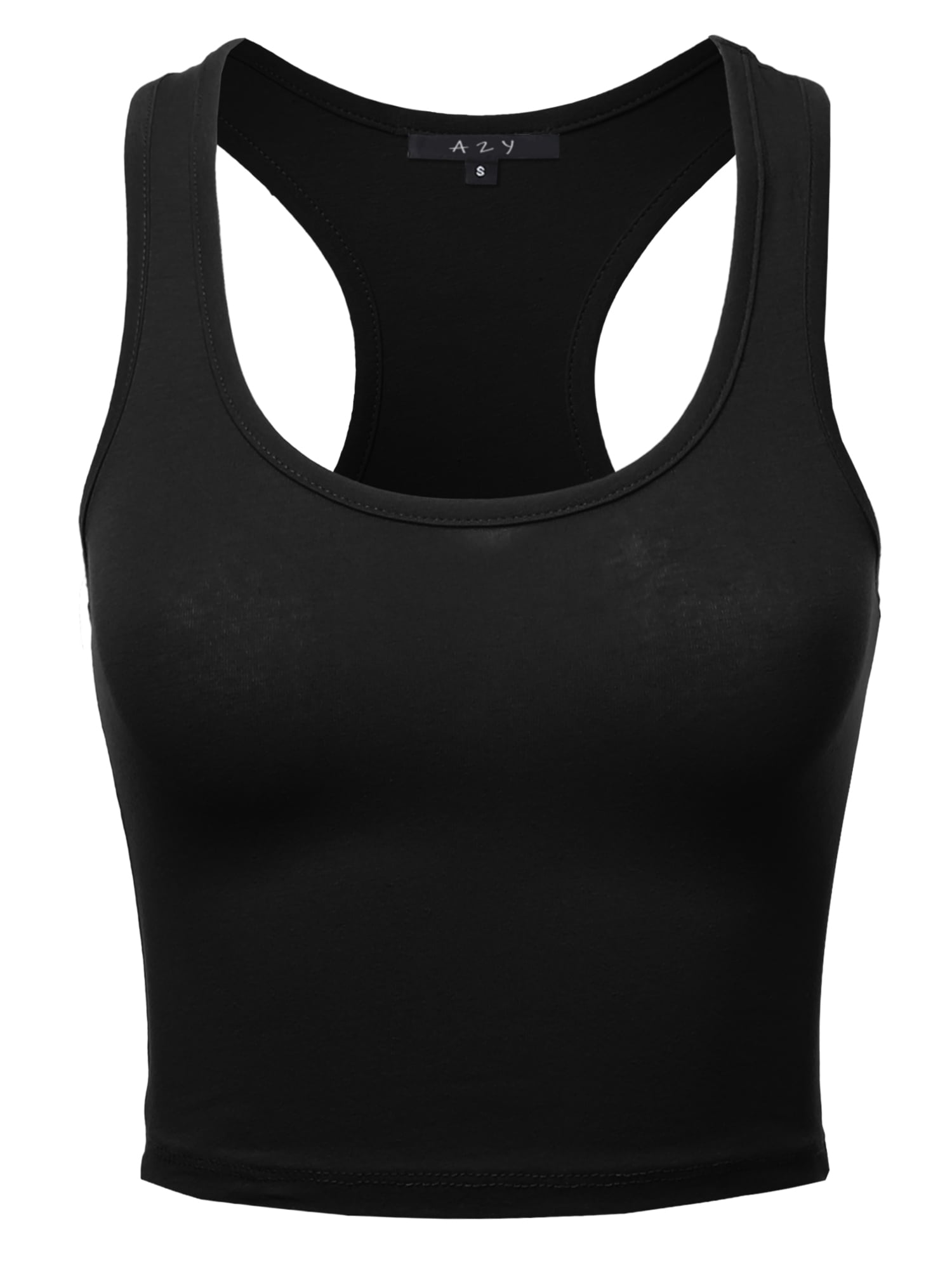 A2Y A2Y Women's Basic Cotton Casual Scoop Neck Sleeveless Cropped