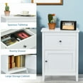 thumbnail image 6 of Costway Nightstand Accent Side End Table Storage Cabinet w/Drawer White, 6 of 11