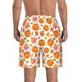 thumbnail image 3 of Kdxio Orange Autumn Leaves Pattern Mens Casual Shorts - Drawstring Summer Beach Sports Shorts for Men, 3 of 5