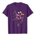 thumbnail image 4 of Sexlip Womens Swimsuit Set Dainty Floral Cluster Print Cover Up Design Crew Neck Short Sleeve Relaxed Silhouette Quick Dry Fabric for Beach Outings Purple L, 4 of 4