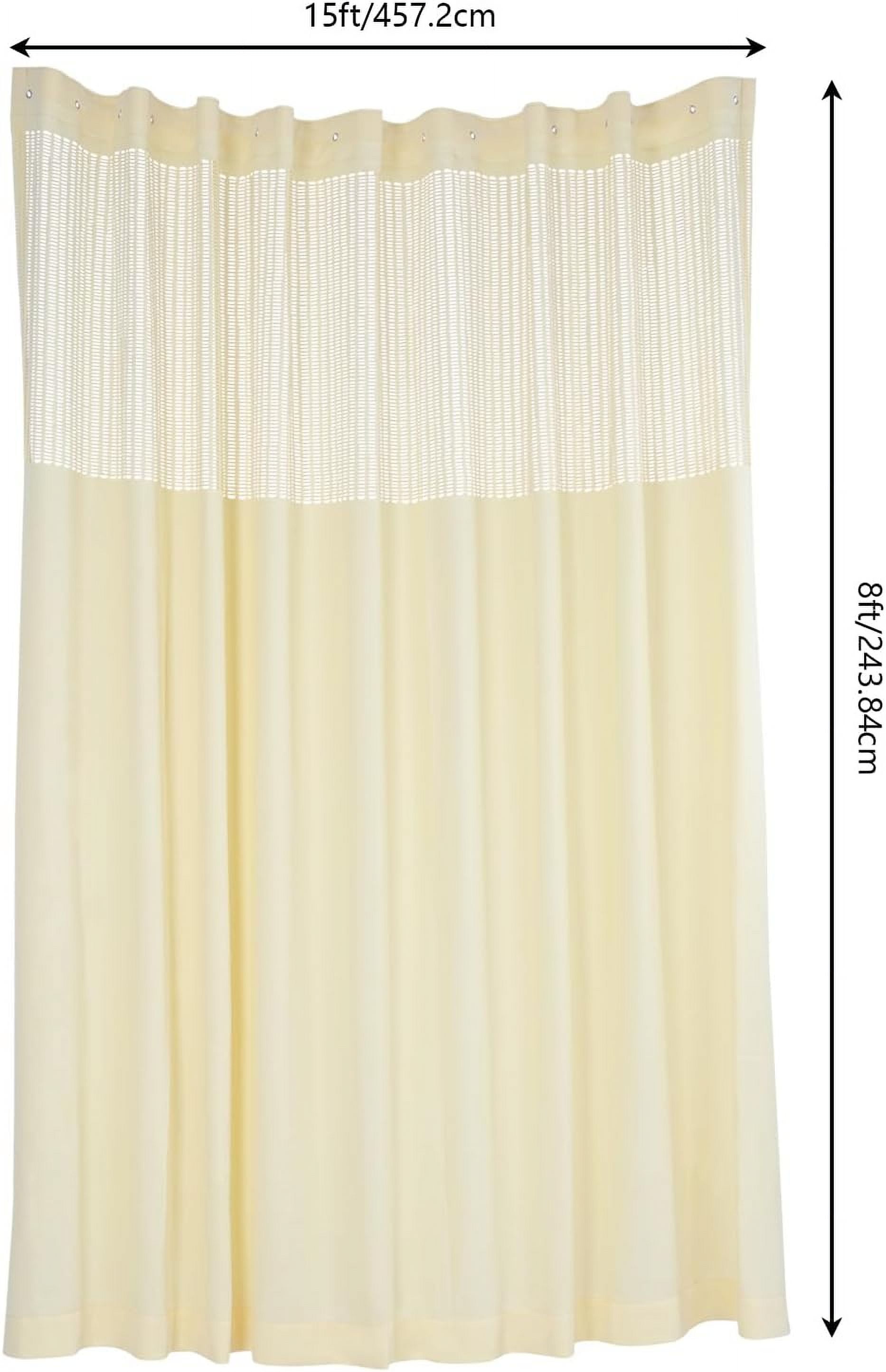 Room Divider Curtain for SPA, Privacy Cubicle Curtain with Mesh Top, 1 Panel, 15ft Wide x 8ft Tall Grommet Curtain